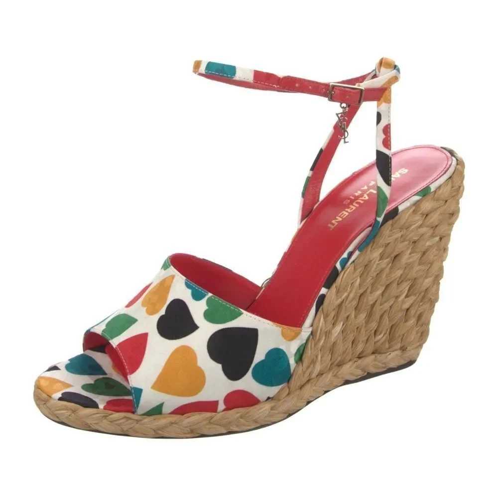 Brand new size 8.5 womens Saint Laurent Paloma Multi Colored wedges